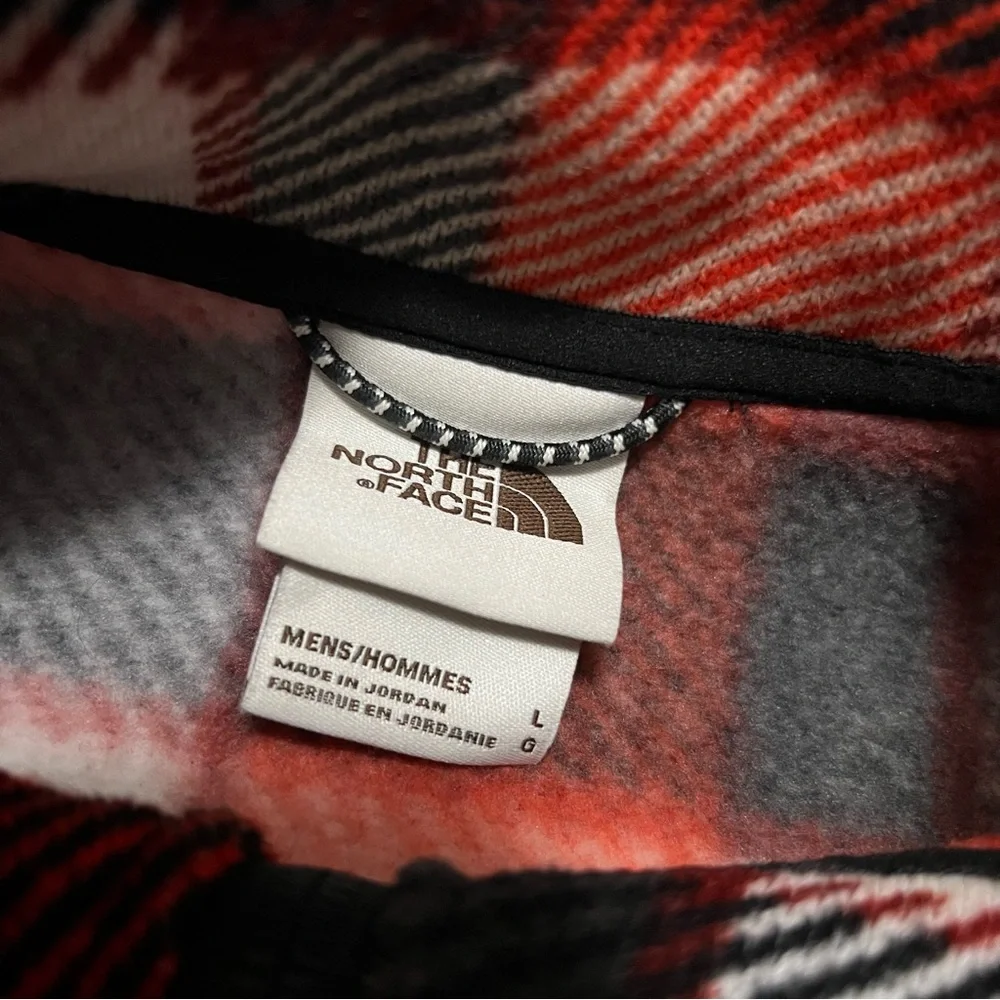 NWOT The North Face Men's Gordon Lyons Red Black Plaid 1/4‎ Zip Size Large